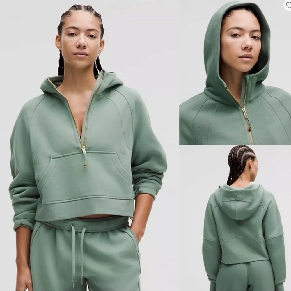 Lululemon Scuba Oversized Half-Zip Hoodie‎ Crater Blue / Gold SIZE XS/S
